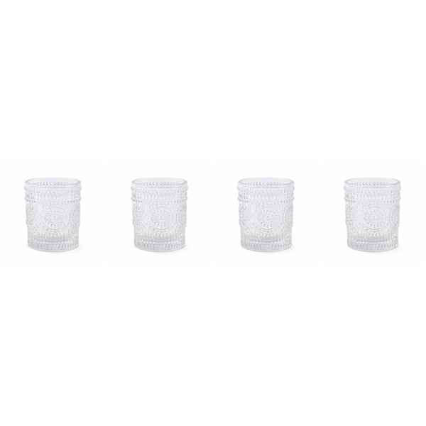 4 Pack - Glass Candle Holder - Transparent