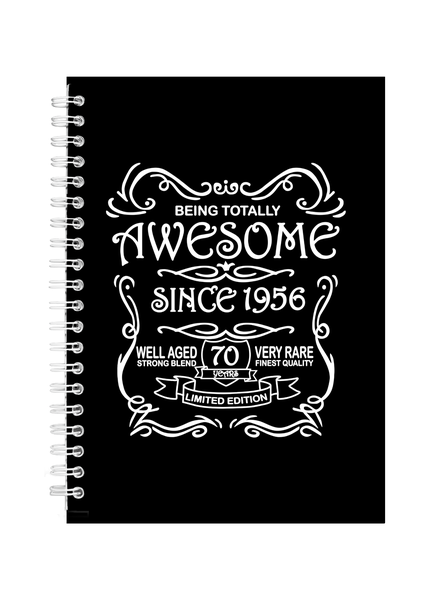 70 Years Old Awesome Since 1956 Birthday Writing Book Notepad Notebook A4