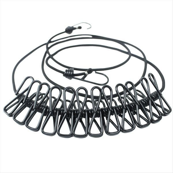 Retractable Clothes Drying Rack Rope with 12 Clips Clothing Line