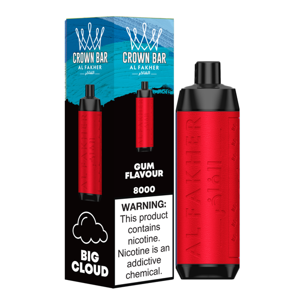 Al Fakher - Crown Bar 8000 puff disposable rechargeable vape - Gum Flavour