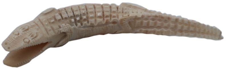 African Hand Carved Crocodile Figurine