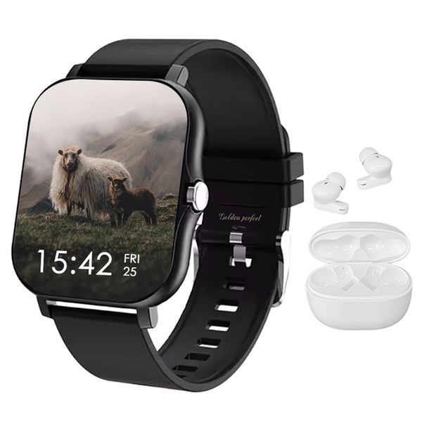 Men's Smart Watch &amp; Wireless Earbuds - Android &amp; iOS Compatible.