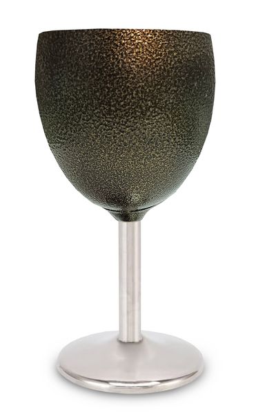 Leisure Quip Stainless Steel Wine Glass Hammertone - Black 200ML
