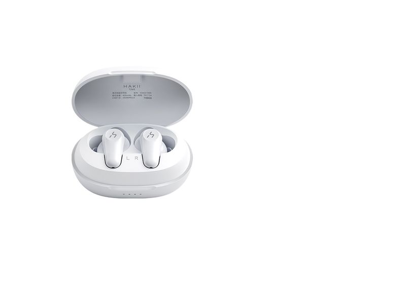 HAKII TIME - Wireless Noise cancelling Earbuds with charging case - White
