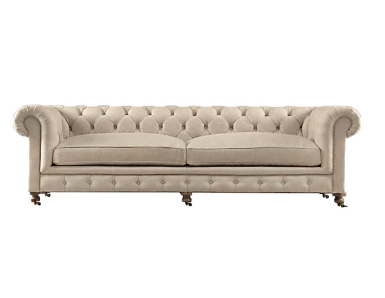 Chesterfield 3 Seater - Belgian Linen Blend