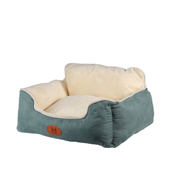 Detachable Backrest Pet Bed/Nest for Puppies/Kittens-55X50X25cm-Green