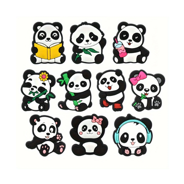Panda Shoe Charms - Set of 10