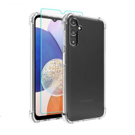 TPU Clear Cover With Glass Screen Protector for Samsung Galaxy A55 Image