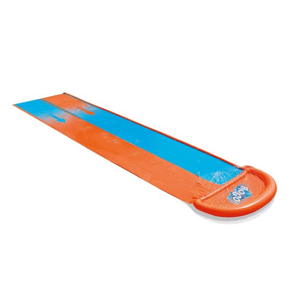 Children Interactive Play Double Water Slip &amp; Slide - Blue/Orange - 4.88m