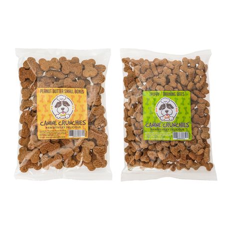Canine Crunchie bundle - Puppy/training bites + Peanut butter small bone Image