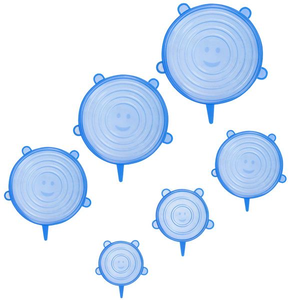 Silicone Stretch-Lids and Reusable Bowl-Cover Set of 6