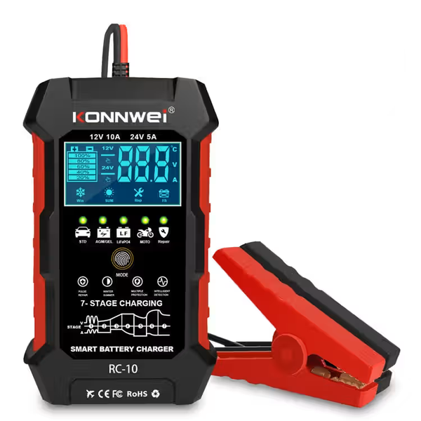 KONNWEI RC-10 Smart Car Battery Charger &amp; Battery Repair Tool - 12V / 24V
