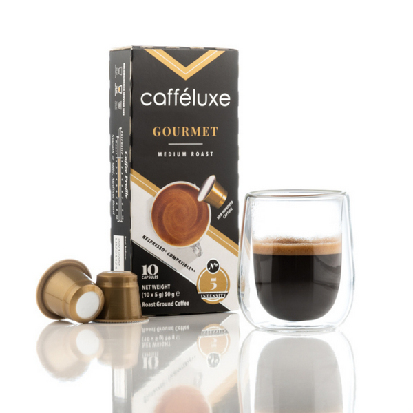 Caffeluxe Nespresso Compatible Gourmet Roast Coffee Capsules | 10 Box