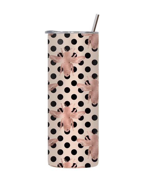 Bee-1 20 Oz Tumbler with Lid Straw Trendy Bees Pattern Graphic Present 209