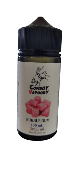 Cowboy Vapoory Vape Juice / E-liquid 100ml 3mg Bubble Gum