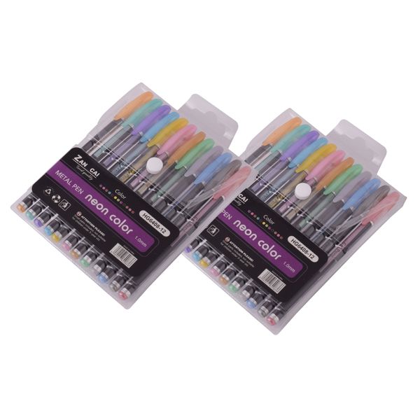 Zan Cai Metallic 12-Piece Gel Pens [2 Pack]