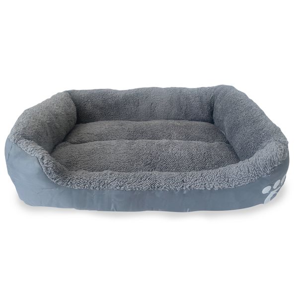 Dog Bed - Faux Fur Washable Deluxe Cushion – Small - Blue