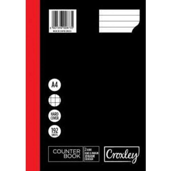 Croxley Hard Cover A4 192 Pg 2 Quire Quad Ruled x 4