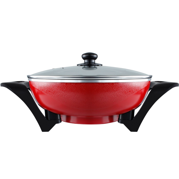 Mellerware Wok Adjustable Temperature Diecast Aluminium Red 33X9cm 1500W