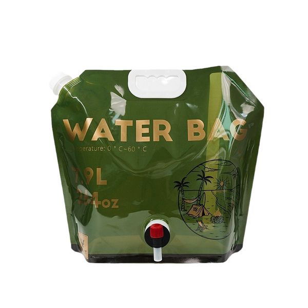 Outdoor Camping Folding Bucket Large Capacity Water Storage Bag - 7.5L