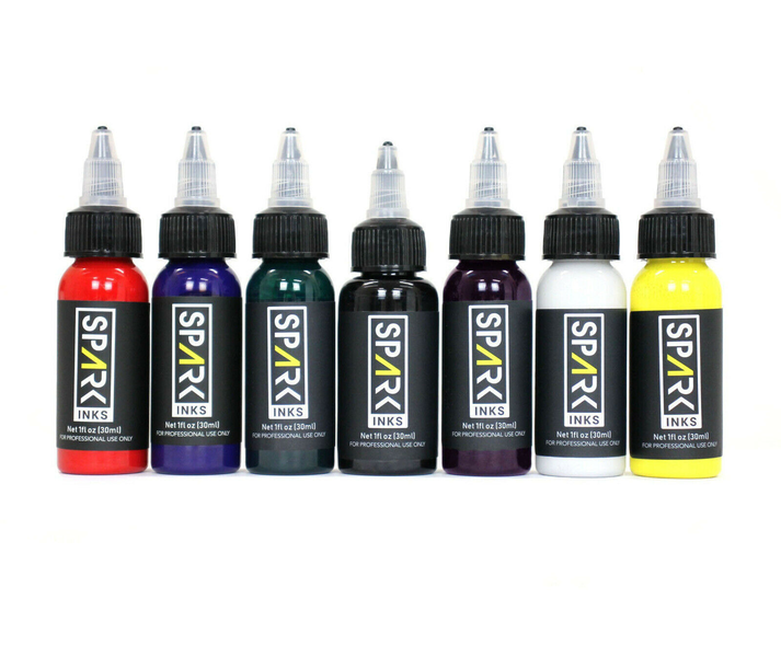 Professional Coloured Tattoo Ink Each 30ml Bottle Set of 7