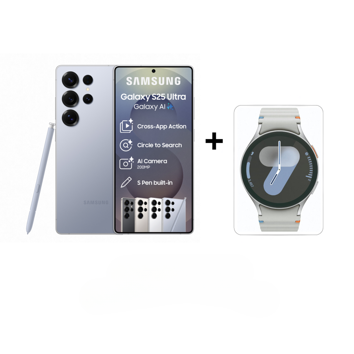 Samsung Galaxy S25 Ultra 5G 256GB DS Titanium SilverBlue + Galaxy Watch7 44mm Silver