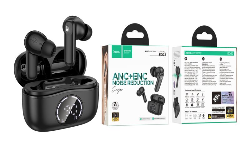 Hoco.EQ22 Singer TWS BT 5.4 Earbuds ANC+ENC Noise Cancellation 7H Playtime
