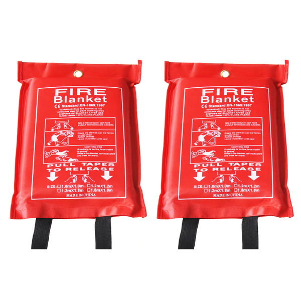 2 Pack Emergency Fire Blankets for Home, Office &amp; School Safety-120cm