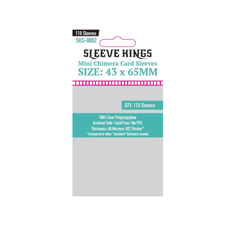 Sleeve Kings Mini Euro Card Sleeves (45x68mm) - 110 Pack, -SKS-8803 –  GameWorkCreate