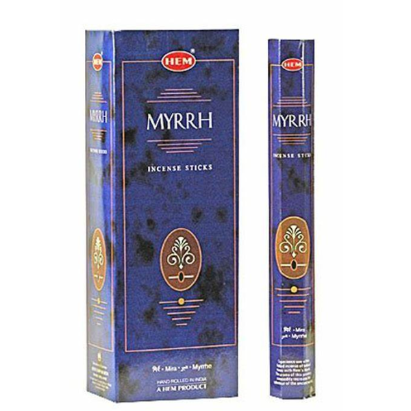 HEM Myrrh Incense Sticks (6 Packs of 20 Sticks Each)