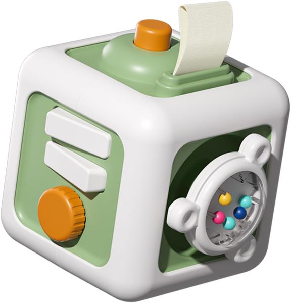 6-in-1 Busy Cube Montessori Toy for Babies, Sensory &amp; Finger Training