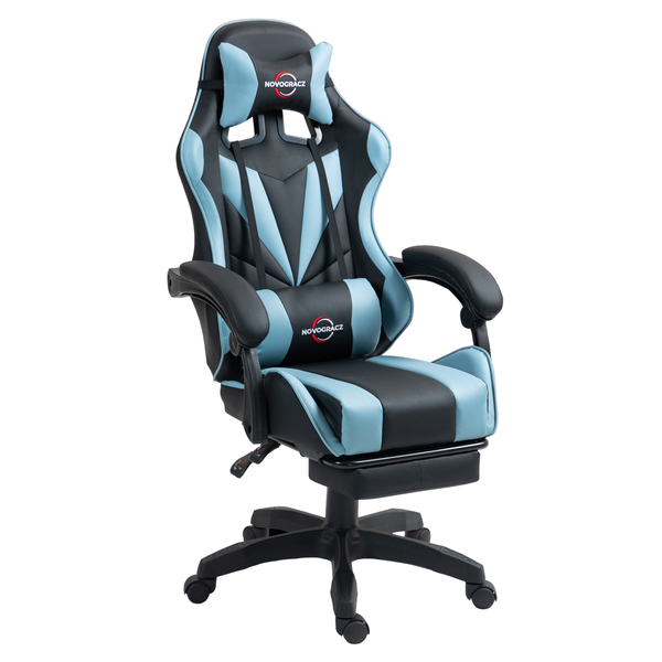 Novogracz AQUAMARINE Pro Gaming Chair - Reclining Ergonomic + Footrest