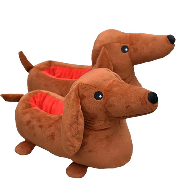 Sausage Dog Slippers - UK4-UK9 - Plush Fabric