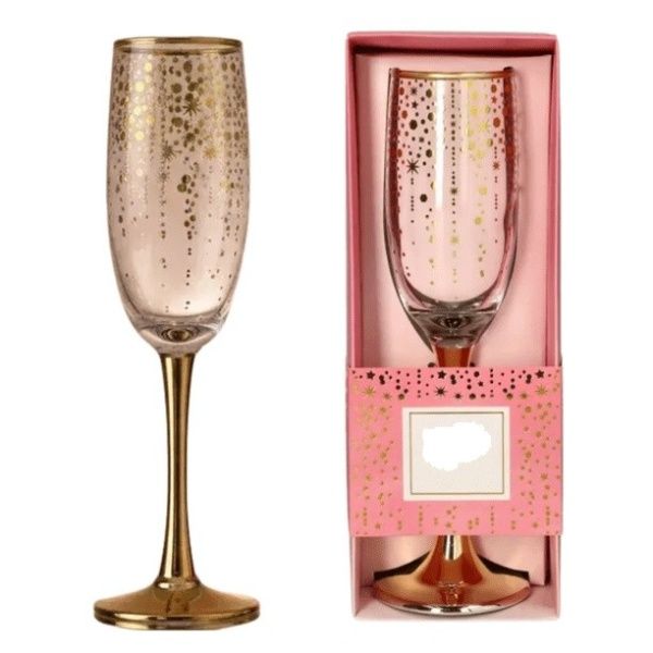 Golden Sparkling Champagne Glasses - 2-Pack