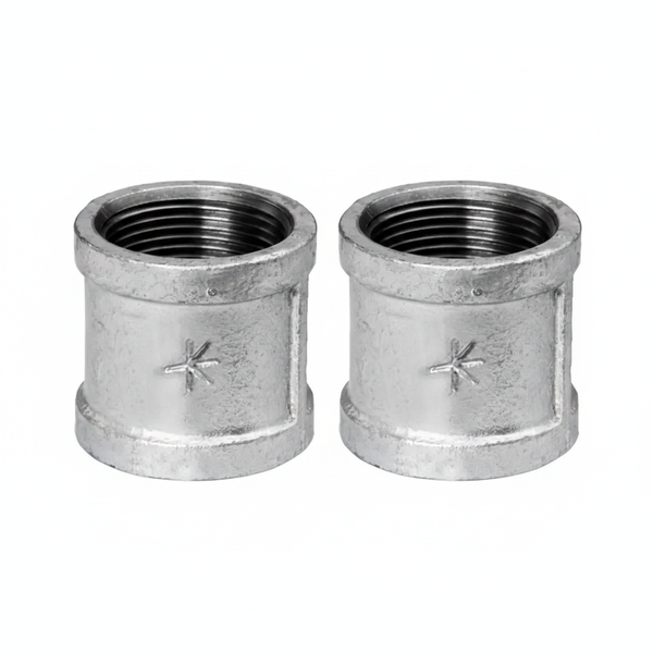 K-Brand 80mm Galvanized Socket Fitting for Plumbing - 2 Pack