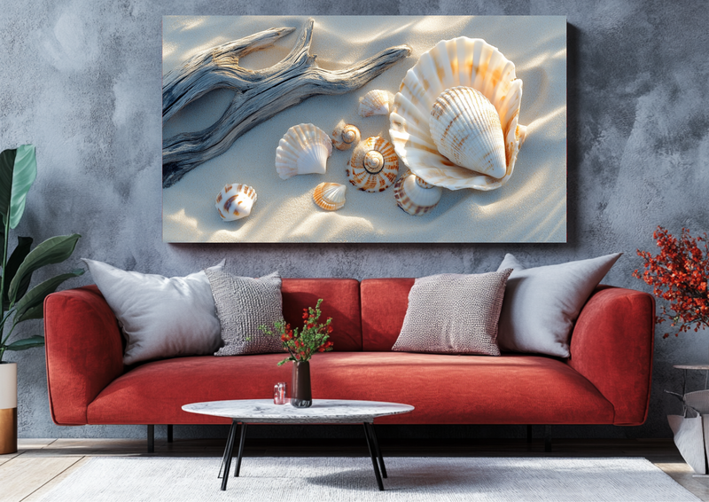 Canvas Wall Art - Shells and Driftwood - BX0320