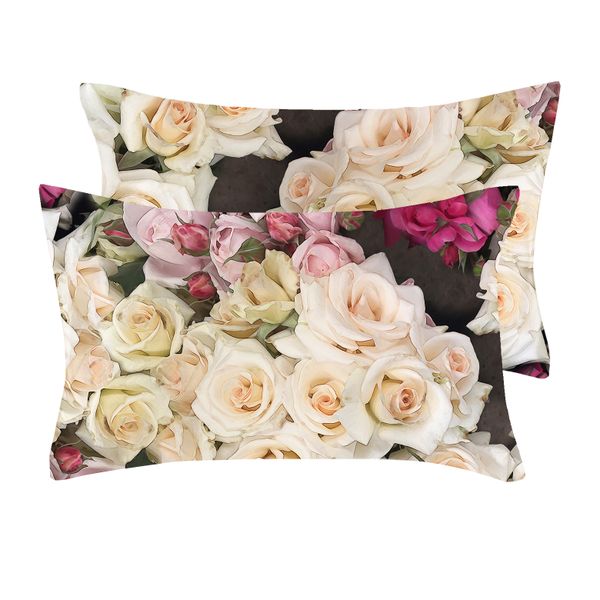 I love it Here - Satin Pillowcase Duo Roses bouquet