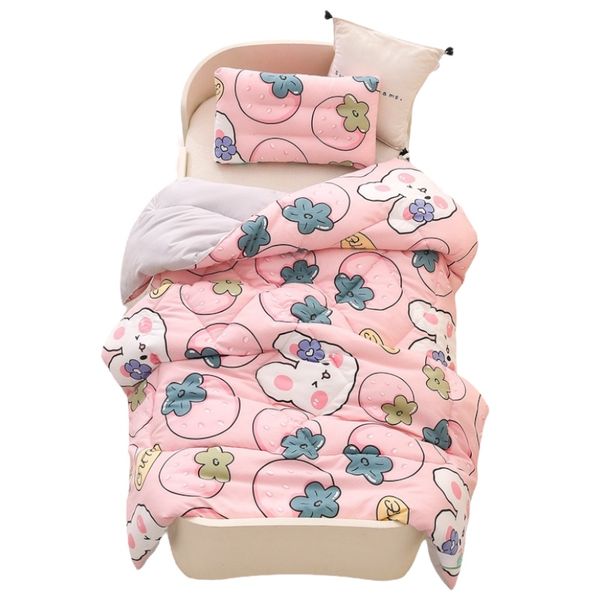 Kids Cotton Comforter With Pillow Set - Fruits Pattern
