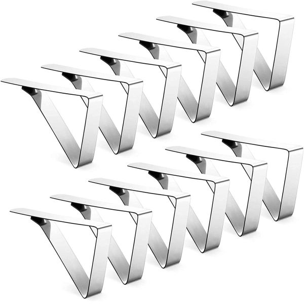 12 Piece Stainless Steel Tablecloth Clips