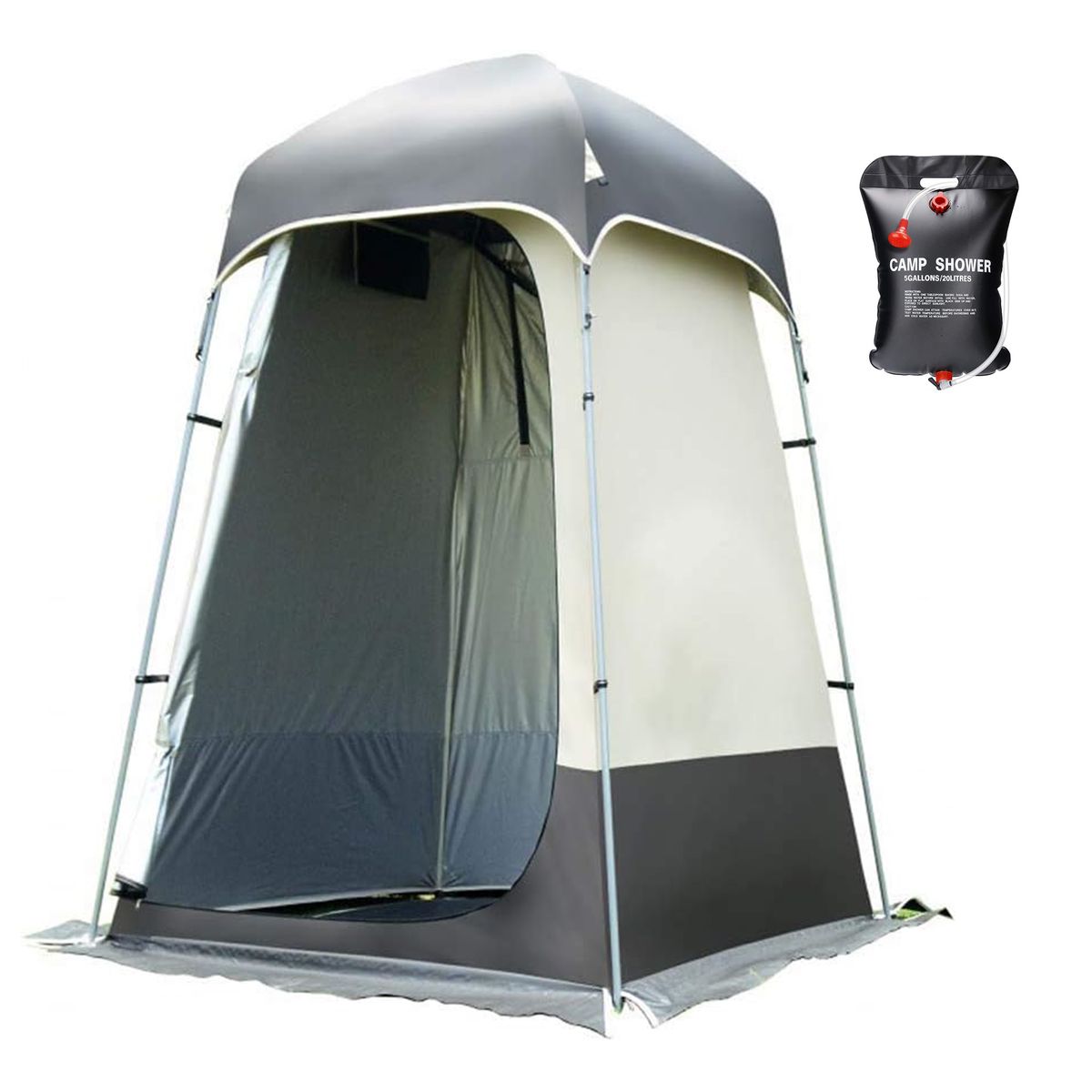 Mix Box Outdoor Pop Up Camping Shower Tent & 20L Solar Shower Bag Set