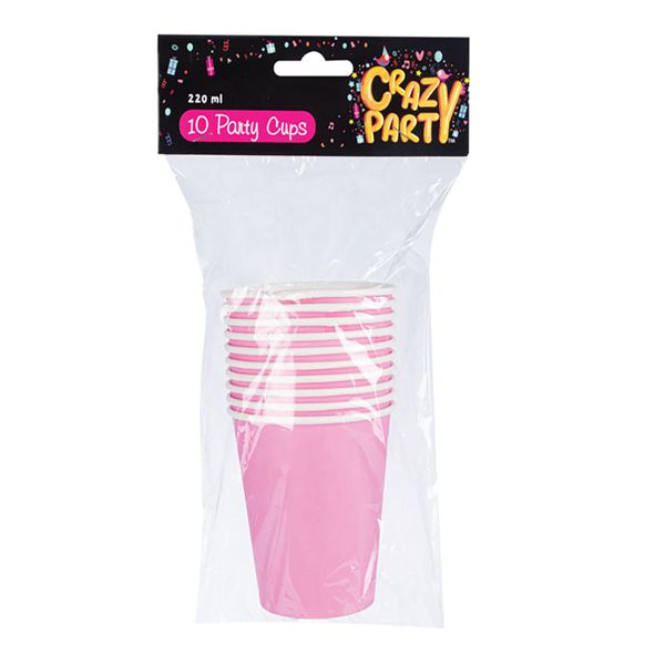 Party Cups - BPA Free - Pink - 220 ml - 10 Pieces - 5 Pack