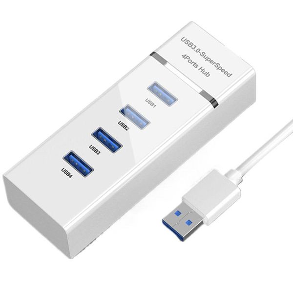 Super Speed 4 Ports USB 3.0 Hub with 30cm Cable Compatible with PC Laptop