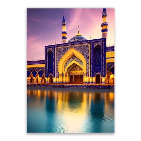 Beautiful Mosque River Poster - A1