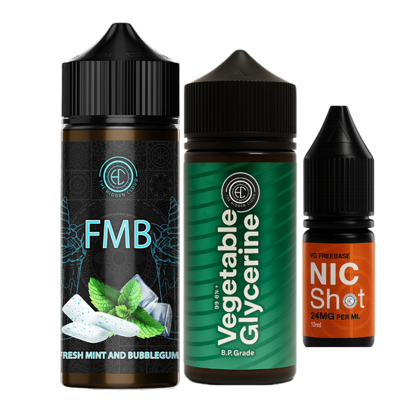 The Hidden Cloud FMB Fresh Mint and Bubblegum 2mg 120ml Longfill Kit
