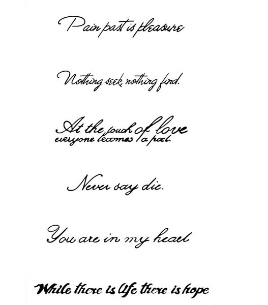 Chinese English Translated Semi-Permanent Tattoo Black