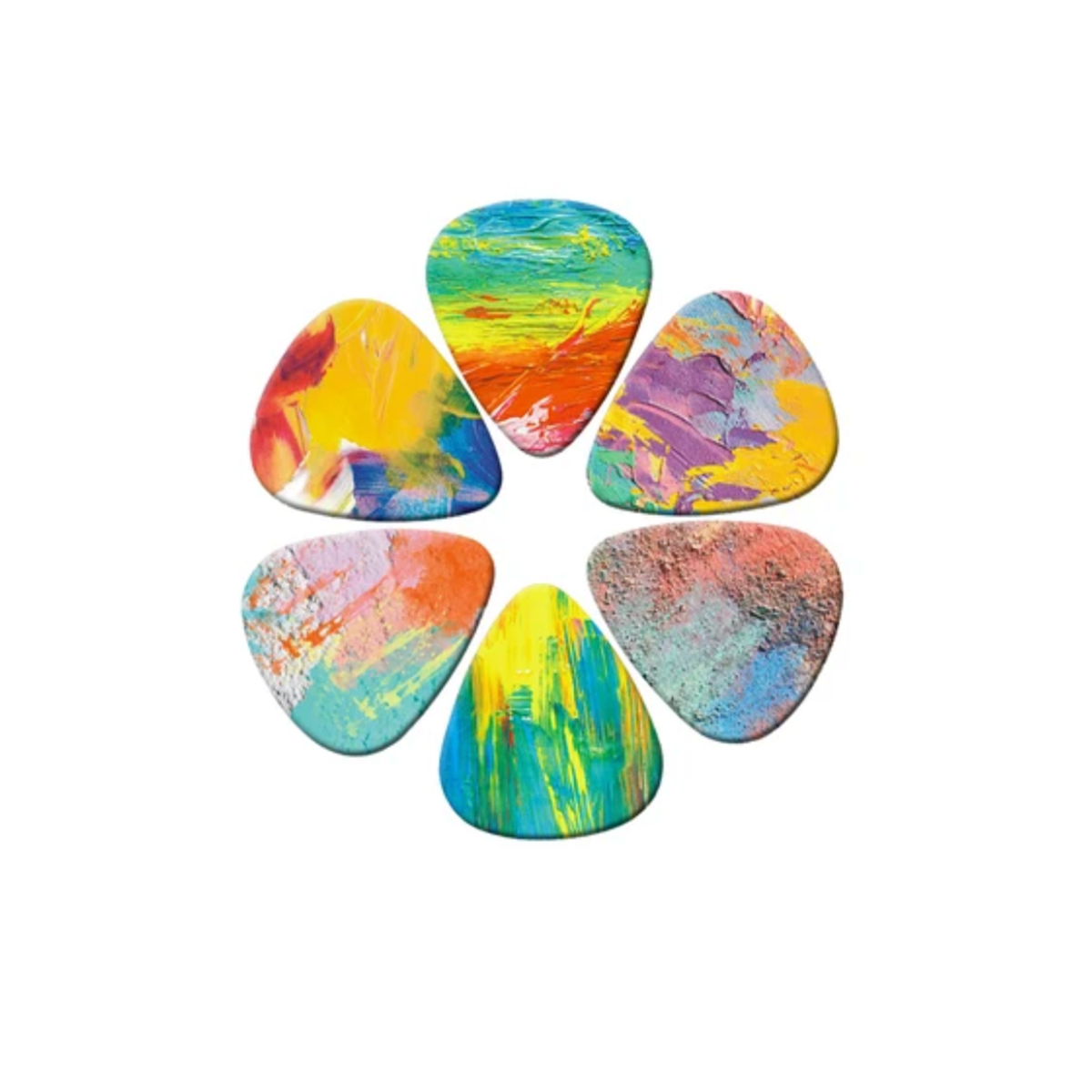 Guitar Picks Pack of 6 Unique Print Guitar Plectrums - Graffiti Print