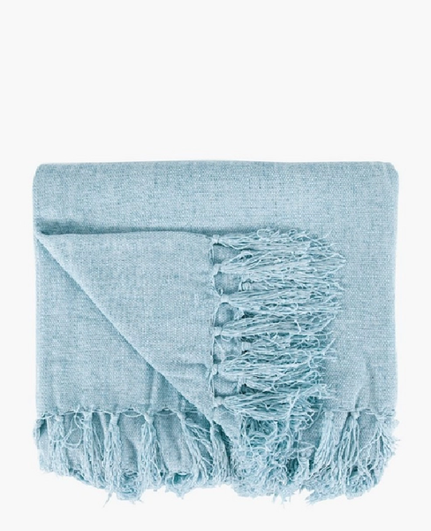 Baby Blue Polyester Modern Throw 140x180cm
