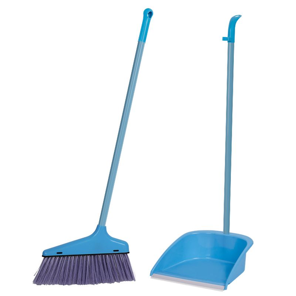 Plastic Long Handle Broom and Dustpan