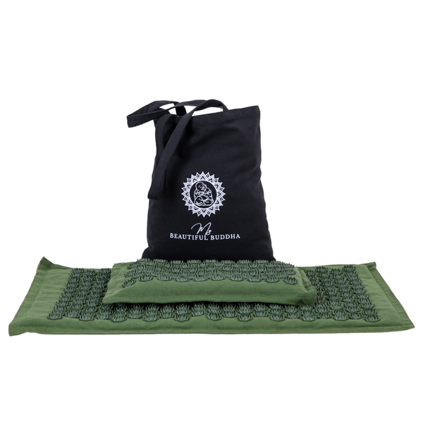Acupressure Mat &amp; Pillow - Organic Cotton, Coconut Husk &amp; Lotus Spikes