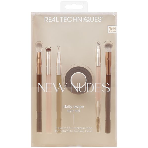 Real Techniques Nudes Makeup Eye Kit Brushes, 6 Brush Set, 1 x Makeup tape